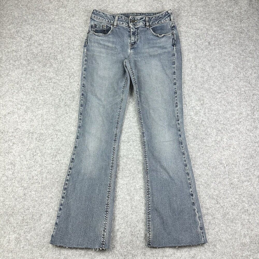 Vintage Silver Jeans Womens 29 Medium Wash Boot Cut Raw Hem Y2K Made in Canada*